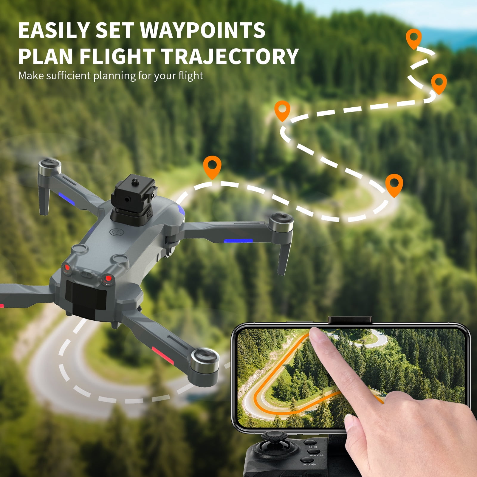Babyltrl Drone with 1080P HD Dual Camera for Adults Kids,Wifi FPV Foldable RC Quadcopter with 2 Batteries for 35 Mins Flight,Brushless Motor,Toys Gifts for Beginner
