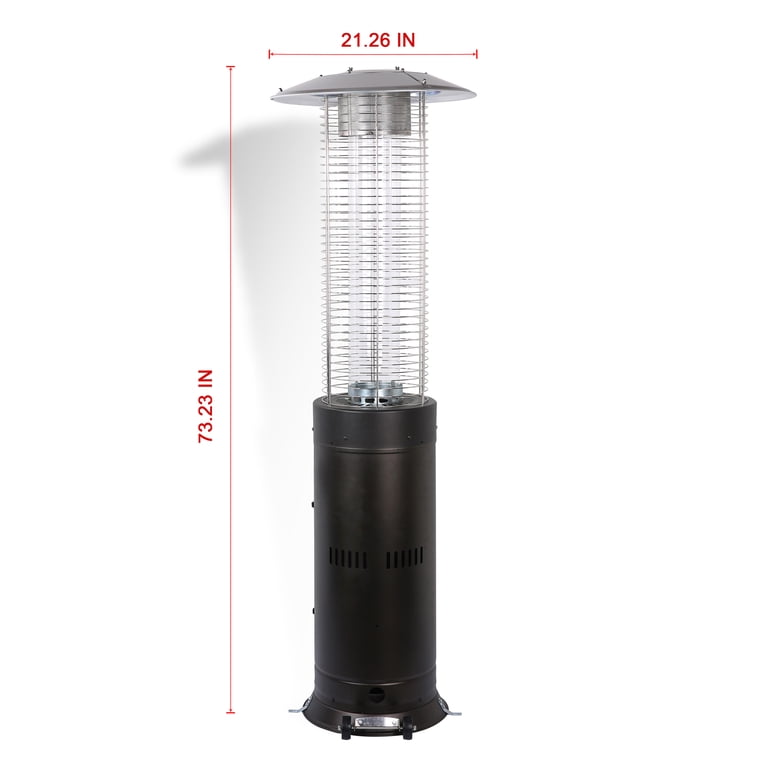 Baner Garden PH10-S-P Outdoor Propane Patio Column Flame Heater with  Cover-Commercial Tall Hammered Iron Finish Garden Standing LP Gas Porch and  Deck, Bronze - Walmart.com