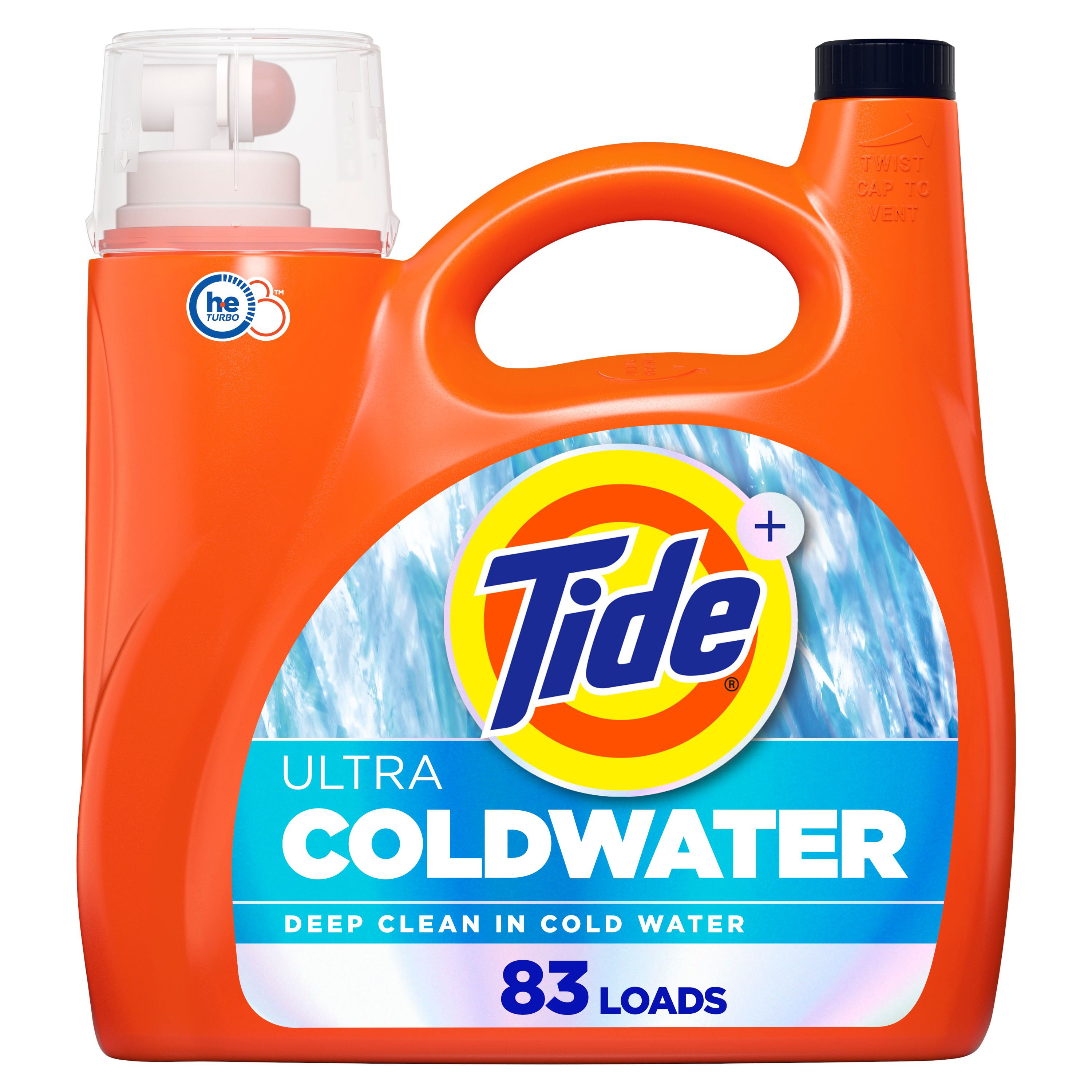 Détergent à lessive liquide Tide Ultra Eau froide, parfum Original, détergent à lessive liquide formulé pour l’eau froide, 3,46 L, 83 brassées