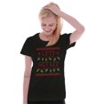 thumbnail image 3 of Ugly Christmas Lights Lets Get Lit Womens Slim Fit Graphic Tee Brisco Brands S, 3 of 5