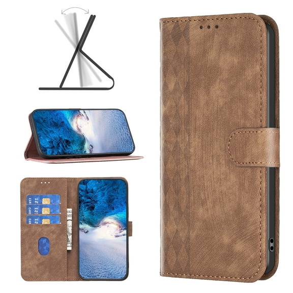 for Google Pixel 8 Wallet Case, PU Leather Flip Folio Case with Card Holders Magnetic Closure Folding Adjustable Kickstand Vintage Phone Cover for Google Pixel 8, Brown
