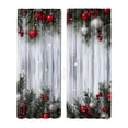 thumbnail image 2 of 2 Pack Christmas Red Snowflake Curtains, Washable Semi Sheer Festive Window Drapes For Living Room Xmas Party Home Decoration, 2 of 5
