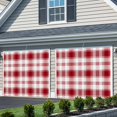 thumbnail image 3 of Red Checkered Garage Door Cover Banner 7 x 16 FT, Red White Plaid Farmhouse Garage Door Curtains Backdrop with Grommets for Indoor Outdoor Wall Party Porch Yard Decorations Background, 3 of 9