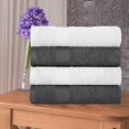 thumbnail image 2 of Ample Decor Hand Towels Set of 4 600 GSM 100% Cotton, Soft & Lightweight, Quick Drying - Grey & White, 2 of 5