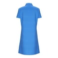 thumbnail image 6 of Ayolanni V-Neck Womens Dresses Casual Blue Knee-Length Solid Short Sleeve Vacation Dresses Girls Dresses S, 6 of 7
