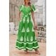 thumbnail image 3 of Vestido largo PRETTYGARDEN para mujer 2025, verano, floral, verde y blanco, 3 of 8