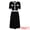 Black, variant on DARING DIVA Short Sleeve Pleated Trendy Contrast Color A-Line Midi Dress S Purple