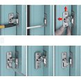 thumbnail image 3 of Cerradura de puerta de acero inoxidable en ángulo recto de 90 grados, utilizada para cercas, puertas y ventanas de madera(plateado), 3 of 5