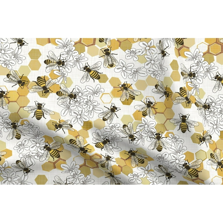 Cotton Canvas Yellow Bee Fabric