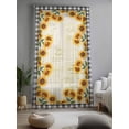 thumbnail image 2 of Sheer Curtains 108 Inches Long, Sunflowers Semi Sheer Curtains Light Filtering Window Treatment, Summer Country Botanical Yellow Flowers Plaid Privacy Voile Drapes for Living Room 52x108 Inch, 2 of 7