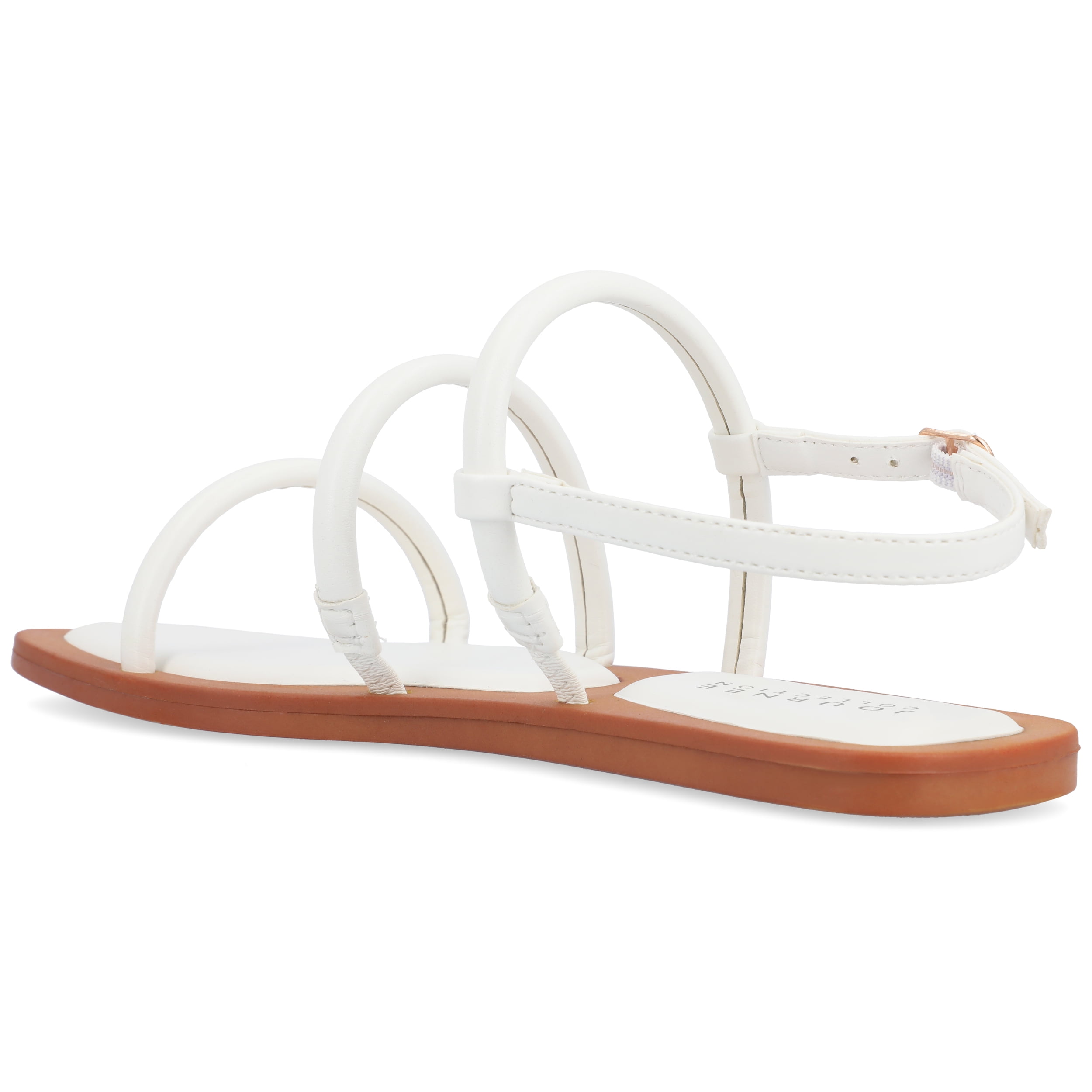 Journee Womens Karrio Buckle Sling Back Flat Sandals