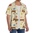thumbnail image 2 of Goofa Dachshund Dog And Flower Printed Men's Casual Short-sleeved Shirt,Lightweight Breathable Button-down,Summer Casual men's top,Versatile Fashion shirt-Medium, 2 of 7
