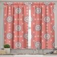 thumbnail image 2 of Ambesonne Moroccan Valance & Curtain, Floral Framework Ornate, 55"x24", Coral Peach Blue, 2 of 6