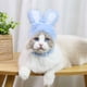 thumbnail image 5 of Gorro con orejas de conejo para gatos, gorro de dibujos animados para perros y gatos, gorros para vestir mascotas, suministros (azul) Likrtyny Para estrenar, 5 of 7