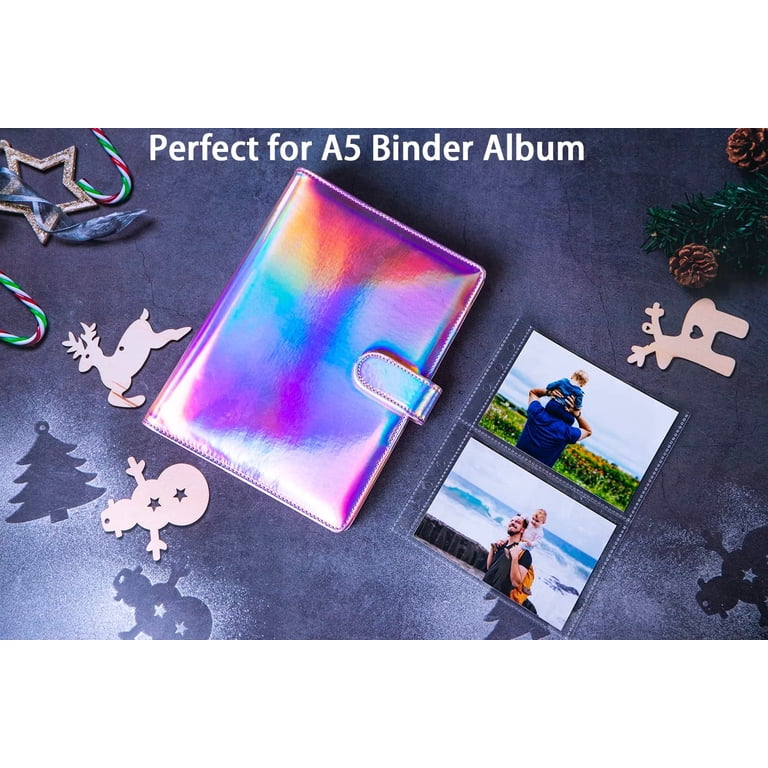 index card plastic sleeves binder 30 Pack 120 Pockets 3.5x5” Photocard for 6 Ring A5 Binder, Ultra- Clear Photo Sleeves, Double-Sided 2 Pocket Photo Pages, Top Loading Photo Sheet Protector for Photos, Postcards, Seed Packets Keep them protected and organized with UniKeep mini page protectors Adhesive Pockets 4X6 Inch, Index