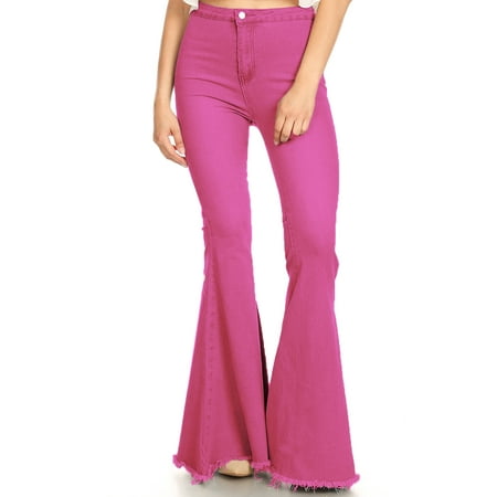 Women's Classic Retro High Waist Long Denim Bell Bottom Jeans