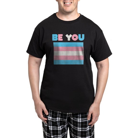CafePress - Be You Transgender Flag LGBTQ Pride Month Vintage - Men's Dark Loose Fit Cotton Pajama Set