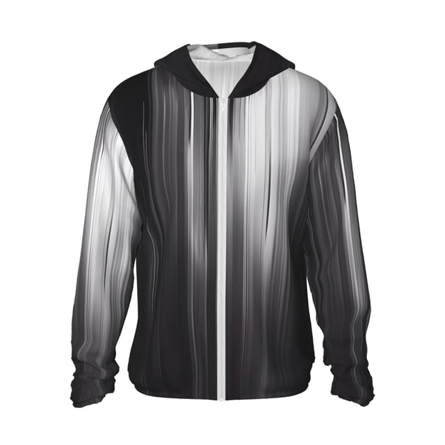 Balery Monochrome Abstract Lines Sudadera ligera de manga larga con capucha y protección solar UPF 50+ para hombre y mujer, ideal para pesca y running-XX-Large