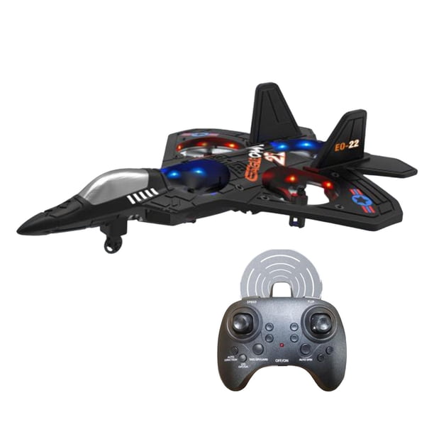 Luz LED de avión de espuma de 6 canale giroscopio de 6 avión con remoto arriba / abajo para que Negro CUTICAT RC de ala fija