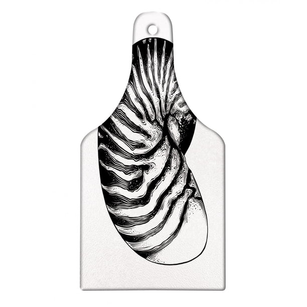 Vintage Nautical Tattoo Cutting Board Detailed Vintage Sketch Of Nautilus Shell Plain Background Decorative Tempered Glass Cutting And Serving Board In 3 Sizes By Ambesonne Walmart Com Walmart Com