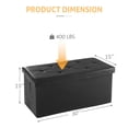 thumbnail image 6 of ACCVER 30" Storage Ottoman Bench - Faux Leather Foldable Ottoman Upholstered Entryway Bench, 400lbs Large End of Bed Bench with Storage Chest for Bedroom, Living Room, Black, 6 of 7