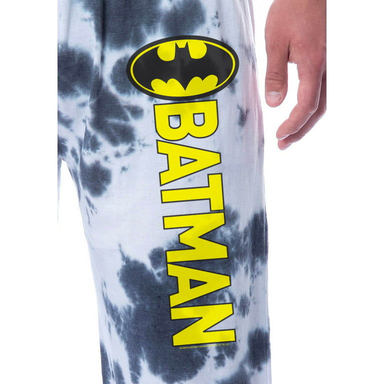 DC Comics Men's Batman Granite Tie Dye Bat Logo Sleep Jogger Pajama Pants 