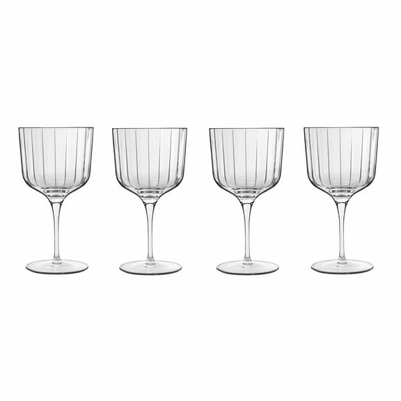 Luigi Bormioli Bach 20.25 oz All Purpose Glasses, Set of 4 - Titanium Reinforced Stem, Made of SON-hyx Crystal - Sinuous Design Mixed Drink Glass - Made in Italy, Dishwasher Safe