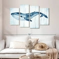 thumbnail image 2 of Elephant Stock Wooden Blue Whale Wall Art - Horizontal Multi Panel Canvas - Living Room Wall Decor - Animal Multi Panel - Blue And White Decor - 52" x 32", 2 of 8