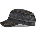 thumbnail image 2 of ORUYROP Washed Cotton Military Caps Cadet Army Caps Unique Design Vintage Flat Top Cap, 2 of 7