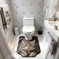 thumbnail image 6 of Gumesh Cute Cat U Shaped Bathroom Rugs Toilet Mat Cute Contour Rug Non Slip Water Absorbent Funny Bathroom Decor Washable Green Toilet Rug 20x16 Inch, 6 of 6