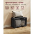 thumbnail image 2 of 29.9'' Storage Bench with 2 Safety Hinges, Entryway Shoe Bench for Home Organization, Charcoal Gray, 2 of 5