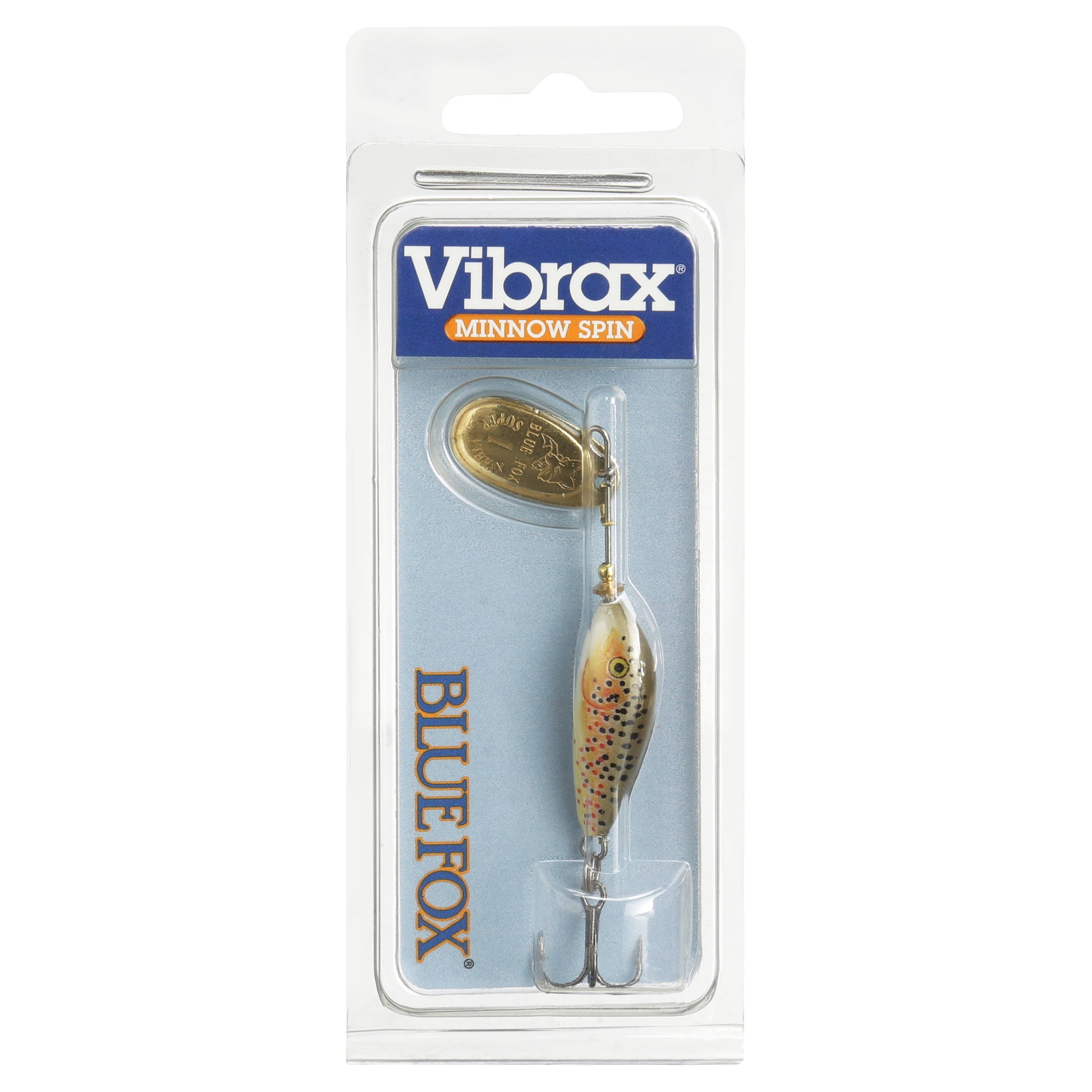Blue Fox Size 2 Vibrax Minnow Spin Fishing Lure 1/8 oz Rainbow Trout/Silver  