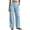 Blue women wide leg trousers a1, variant on Usloyux Women's Wide Leg High Waisted Trousers with Pockets Loose Palazzo Pants Casual Beach Travel Workwear Bottoms, Black L