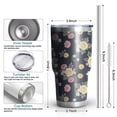 thumbnail image 3 of 30oz Pioneer Flower Floral Print Pattern Tumbler, Double Wall Vacuum Insulated Cup, BPA-Free Leak Proof Lid & Reusable Straws, Hot 12h, Cold 34h, 3 of 6