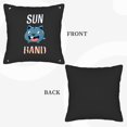 thumbnail image 6 of Set of 2 18x18in Throw Pillow Covers with Playful Cartoon Character Design Blue Cheerful Colors Perfect for Couch Bed Car, 6 of 8