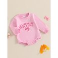 thumbnail image 5 of Miaouyo Infant Baby Girls Fall Sweatshirts Rompers 0 3 6 12 18 Months Letter Bowknot Embroidered Round Neck Long Sleeve Fall Jumpsuits, 5 of 9