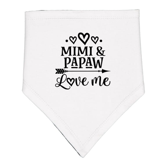 Inktastic Mimi and Papaw Love Me Baby Bandana Bib