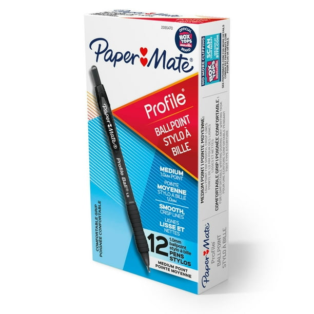 Bolígrafo Paper Mate Profile retráctil de color negro medio
