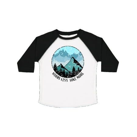 

Inktastic Worry Less Hike More with Mountains in Blue Distressed Gift Toddler Boy or Toddler Girl T-Shirt