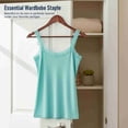 thumbnail image 4 of COUVER Women's 1-Inch Lace Trim Scoop Neck Cami Top Candy Blue One Size, 4 of 6