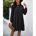 thumbnail image 1 of Midi Dress, Round Neck Women Dress Machine Wash Long Balloon Sleeve For Home ANGGREK AH3473, 1 of 6