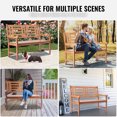 thumbnail image 3 of KFFKFF Outdoor Bench, 48" Wooden Bench for Exterior Use, Park Bench with Supportive Back and Armrests, Durable 700 lbs Capacity, Ideal for Gardens, Parks, Yards, and Porches, 3 of 9