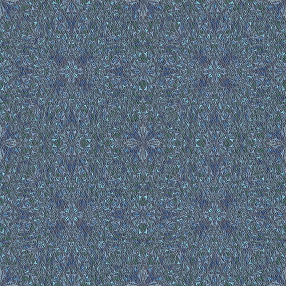 Ahgly Company Machine Washable Indoor Square Transitional Silk Blue Area Rugs, 5' Square