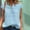 Blue, variant on Aloohaidyvio Tops for Women ,Womens Fashion V Neck Leisure Short Sleeve Solid Breathable Tops