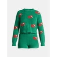 thumbnail image 4 of No Boundaries Christmas Plush Sweater and Shorts Set, 2-Piece, Women’s, 4 of 4