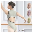 thumbnail image 2 of Ballet Leotard for Women Waist Hollow Out Dancewear Gymnastics Leotards Sleeveless Solid Color Bodysuit Adult Dance Clothes, 2 of 10