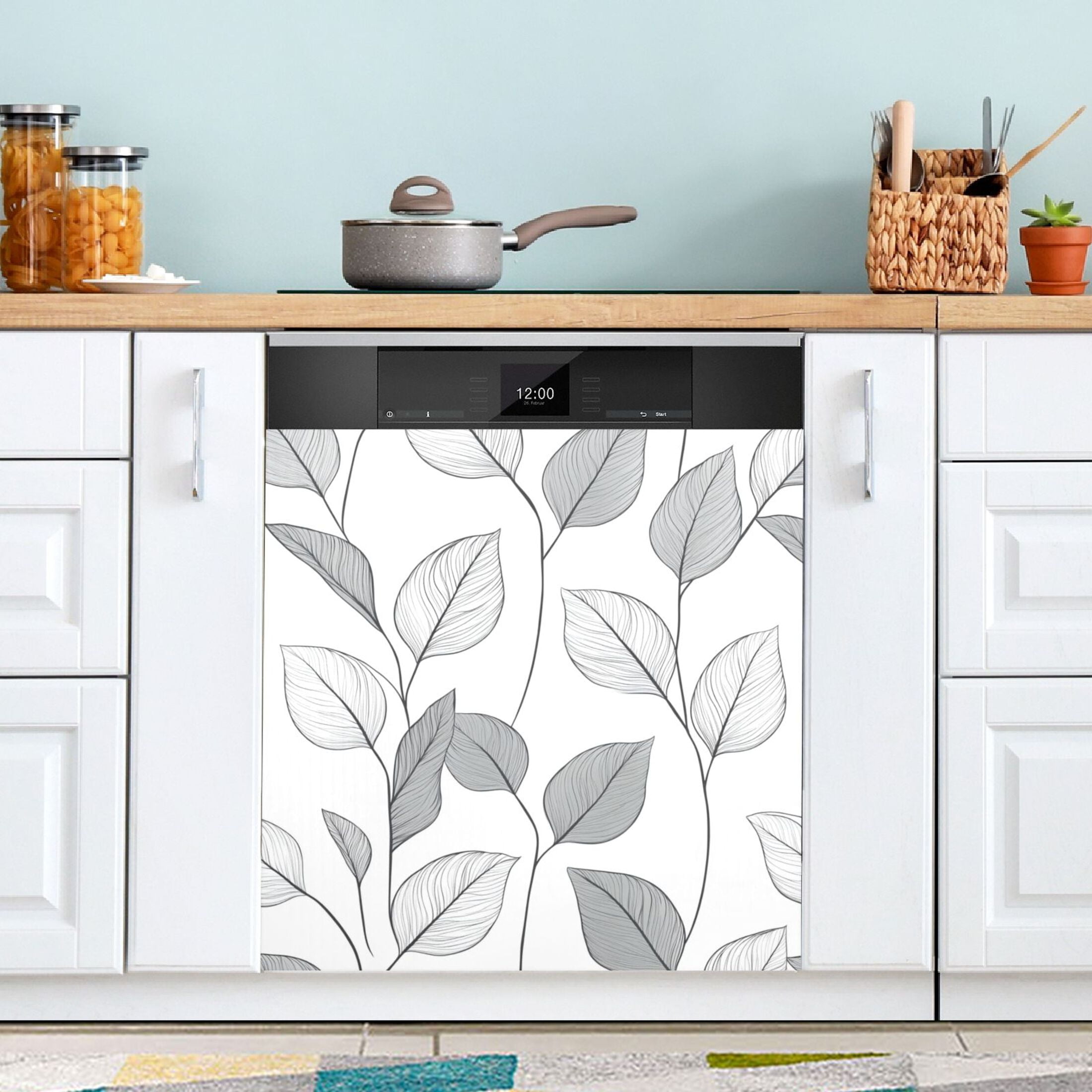 Dishwasher Magnetic Sticker 23x26 Inch Refrigerator Magnetic Sticker Washing Machine Magnetic Sticker Kitchen Panel Magnetic Sticker Home Decor Super Cool Leaves