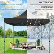 SANOPY 10x10 FT Heavy Duty Pop up Canopy , Commercial Canopy Tent, Adjustable Height Party Tent with 4 Removable Sidewalls, 4Sandbag,Rollerbag, Black