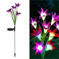 thumbnail image 2 of Paquete de 4 luces solares para jardín, flores de lirio, luces LED cambiantes multicolores, energía solar para jardín, Patio, camino, fiesta, vacaciones brillar Electrónica, 2 of 5