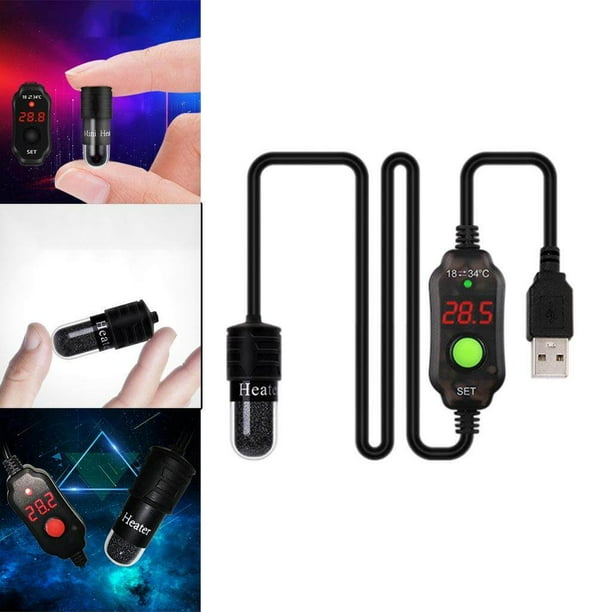 Fish Tank Heating Rod Mini Small Mini USB Adjustable Aquarium Heater